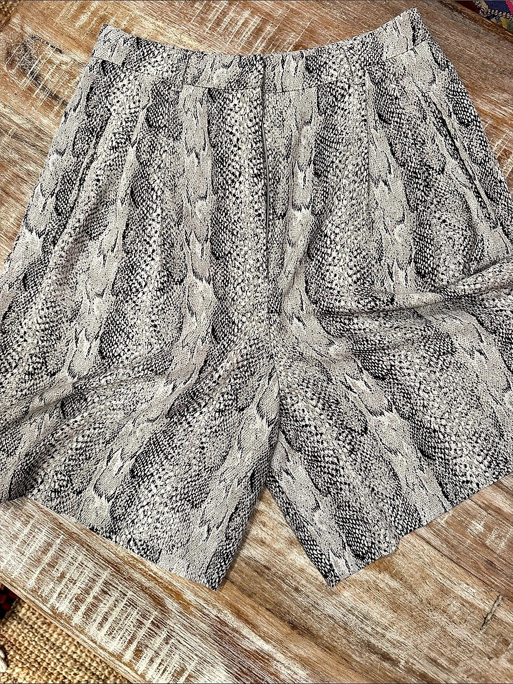 MNG Snake Print High Waist Shorts in Gray & Black Like New